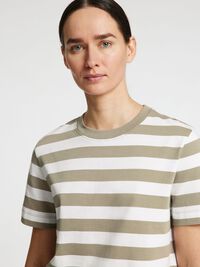 STRIPED BOXY FIT T-SHIRT, Vetiver, highres