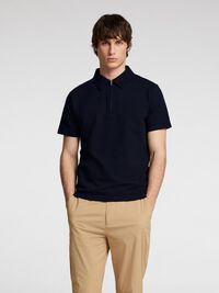 SEERSUCKER POLO SHIRT, Sky Captain, highres