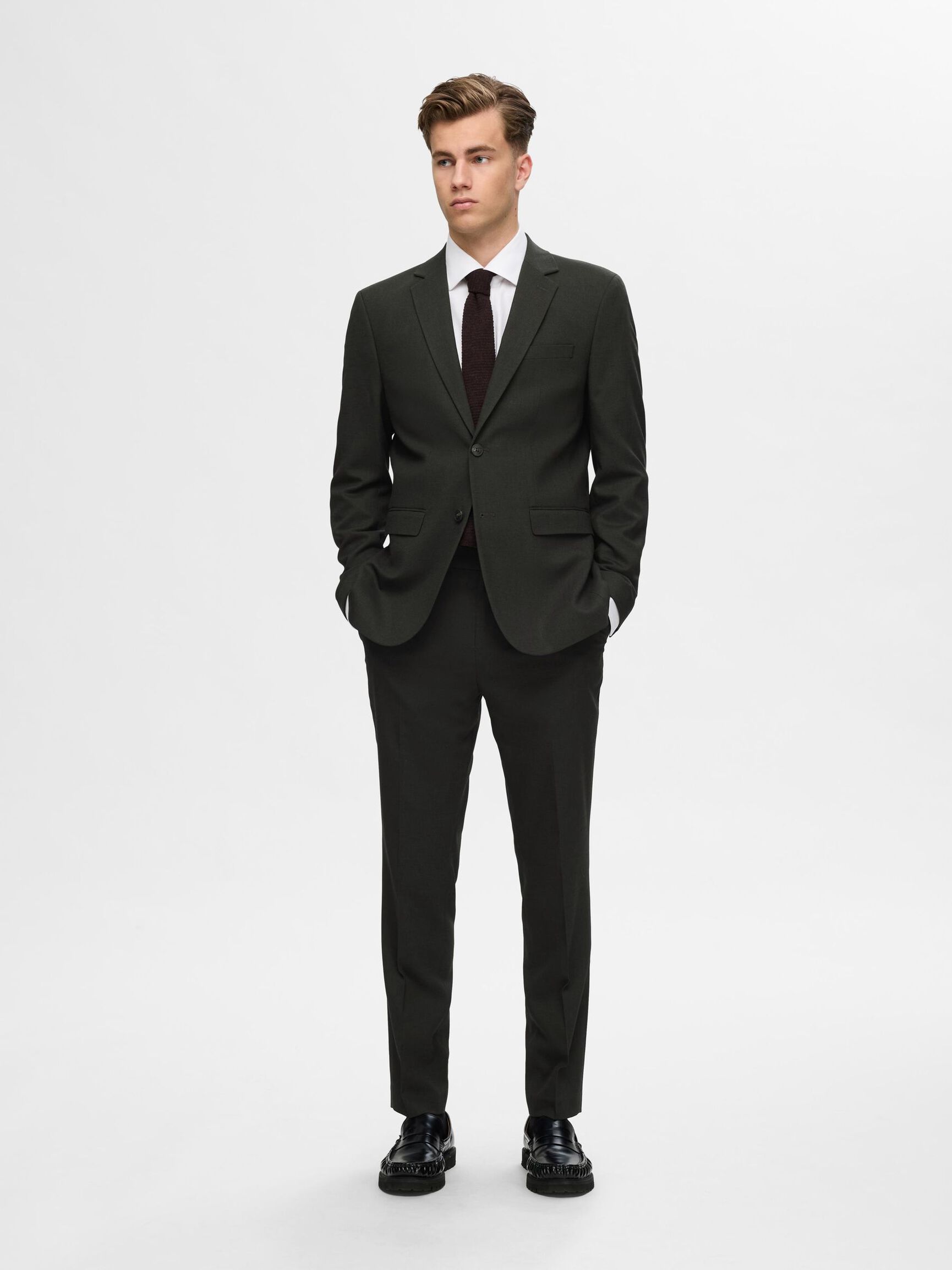 WOVEN WOOL BLEND BLAZER, Rosin, highres