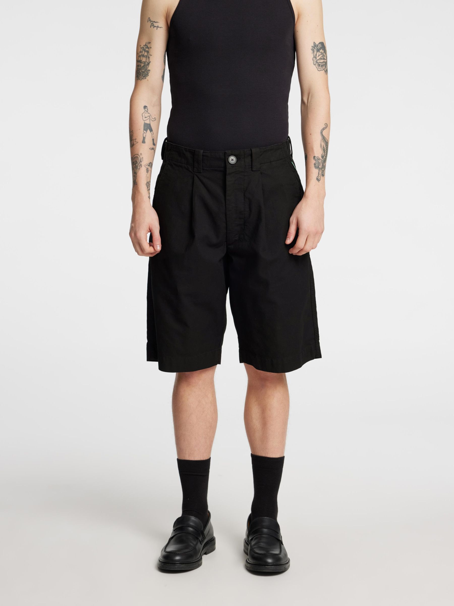 LOOSE FIT SHORTS, Black, highres