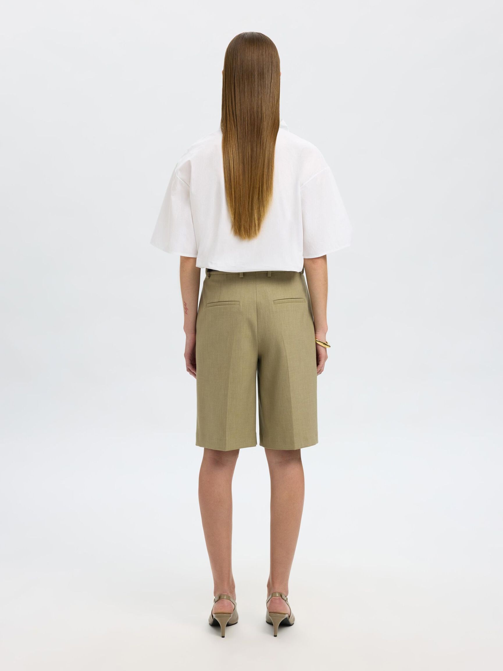 COTTON BOW SHORT SLEEVED SHIRT, Bright White, highres