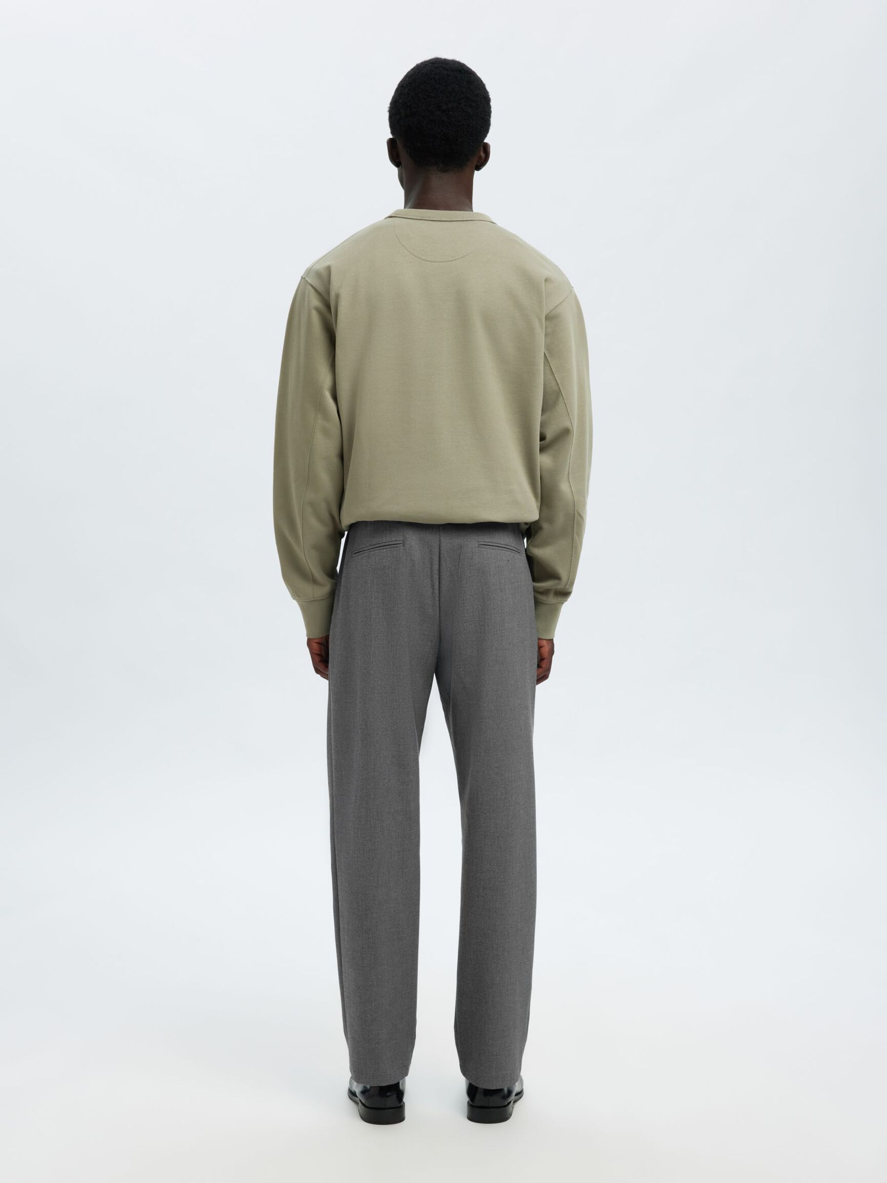 196 COUPE DROITE PANTALON, Grey Melange, highres