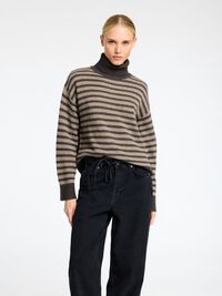 WOLLGEMISCH ROLLKRAGEN PULLOVER, After Dark, highres
