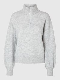 ULLBLANDING GENSER MED HALV GLIDELÅS, Light Grey Melange, highres
