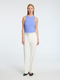 RIBBED TANK TOP, Cornflower Blue, highres