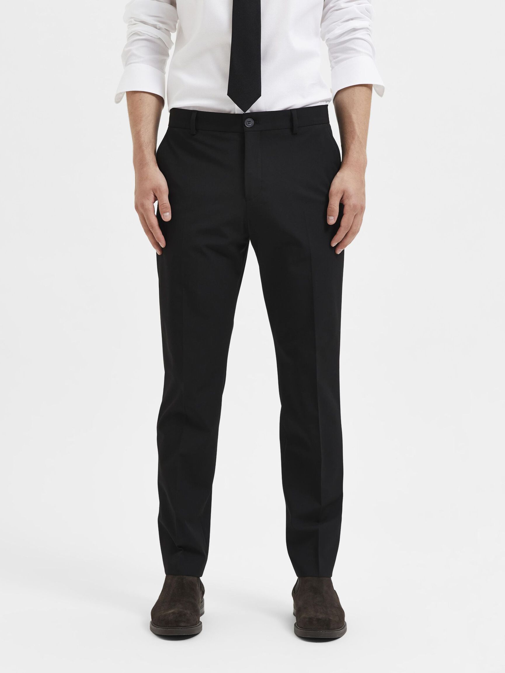 175 SLIM FIT TROUSERS, Black, highres