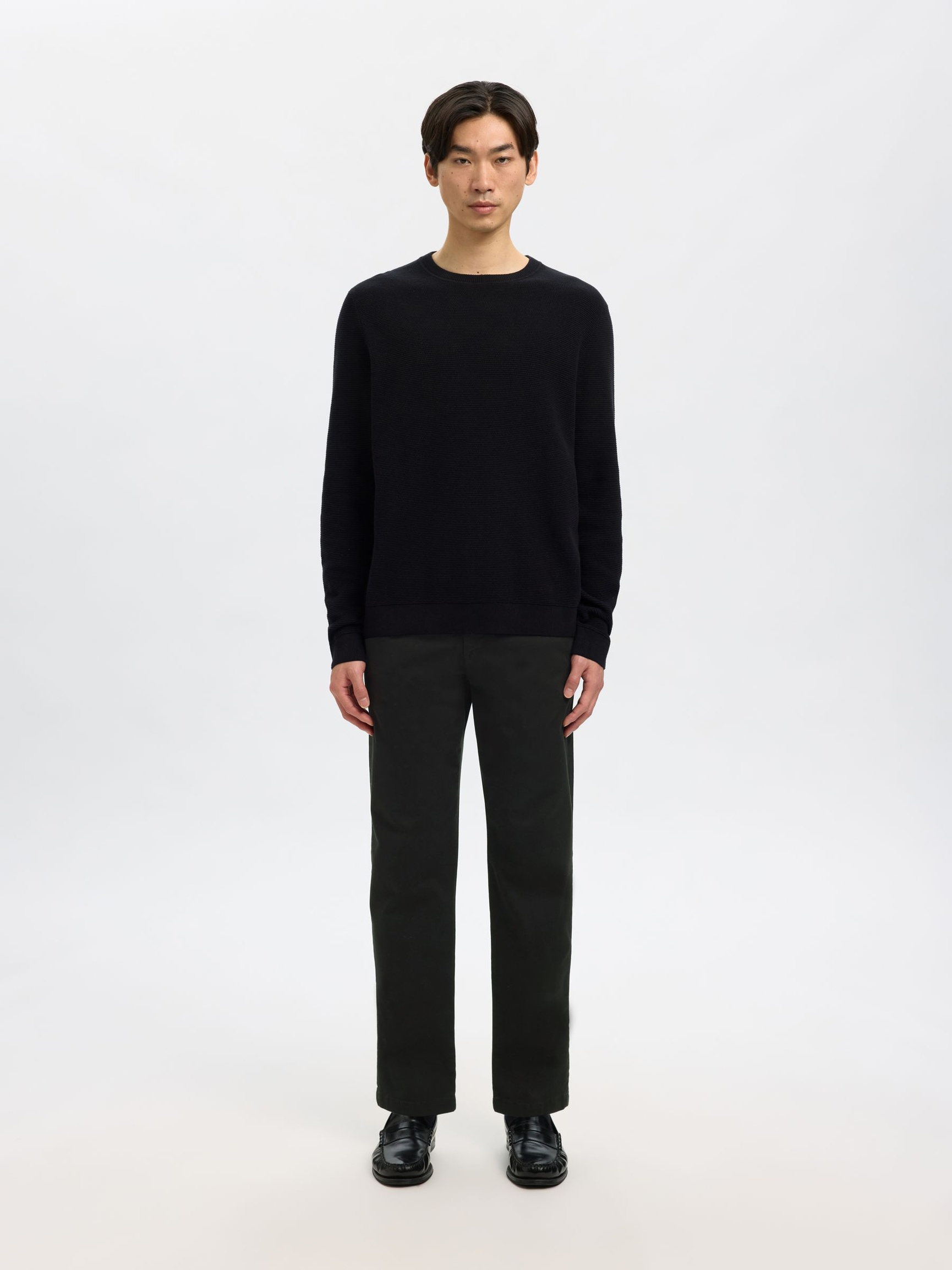 196 STRAIGHT FLEX CHINOS, Black, highres