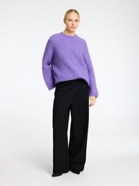 OVERSIZED ULDBLANDING STRIKTRØJE, Paisley Purple, highres