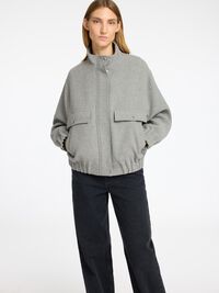 WOLLGEMISCH BOMBERJACKE, Medium Grey Melange, highres