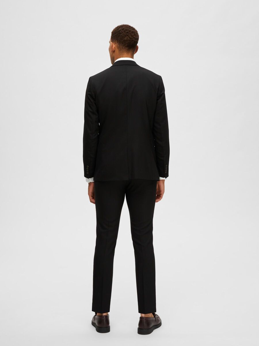 Selected WOVEN WOOL BLEND BLAZER, Black, highres - 16087868_Black_004.jpg