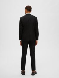 GEWEBTER WOLLGEMISCH BLAZER, Black, highres