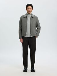 WOOL BLEND TAPERED TROUSERS, Delicioso, highres