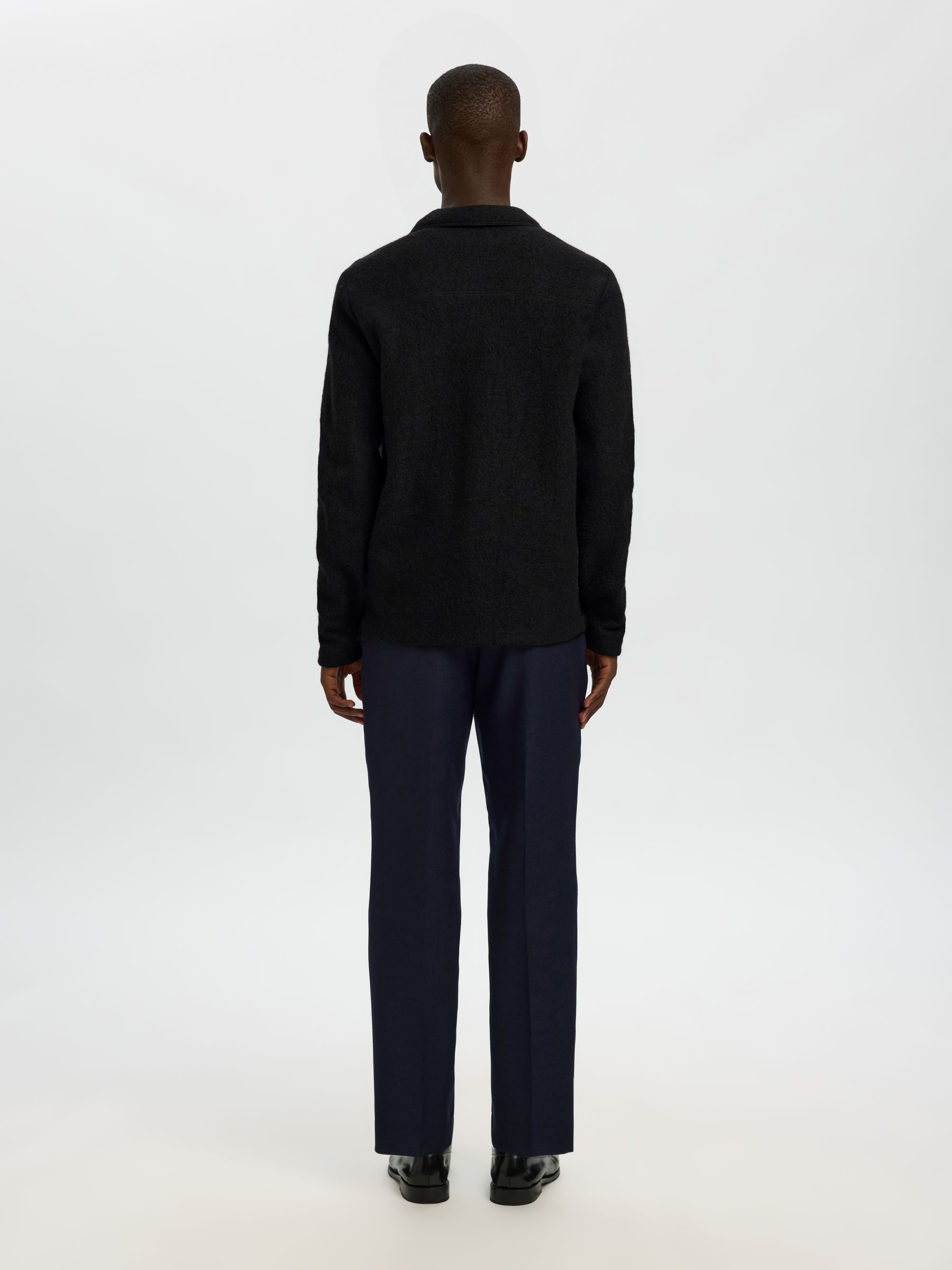 100% WOOL CARDIGAN, Black, highres