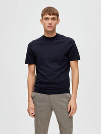GEBREIDE TOP MET KORTE MOUWEN, Sky Captain, highres
