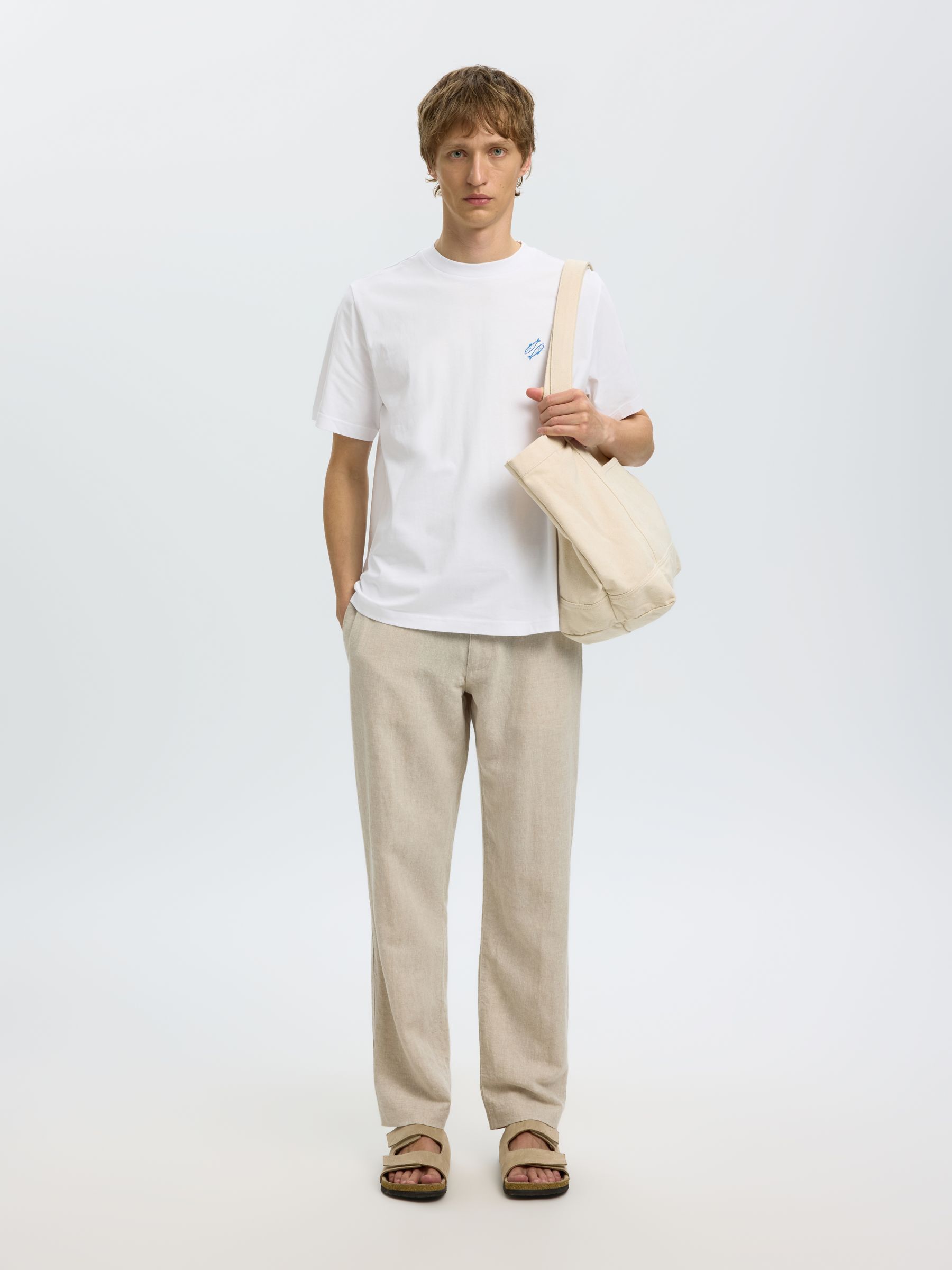 EMBROIDERED T-SHIRT, Bright White, highres