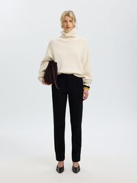 WOOL BLEND TURTLENECK, Egret, highres
