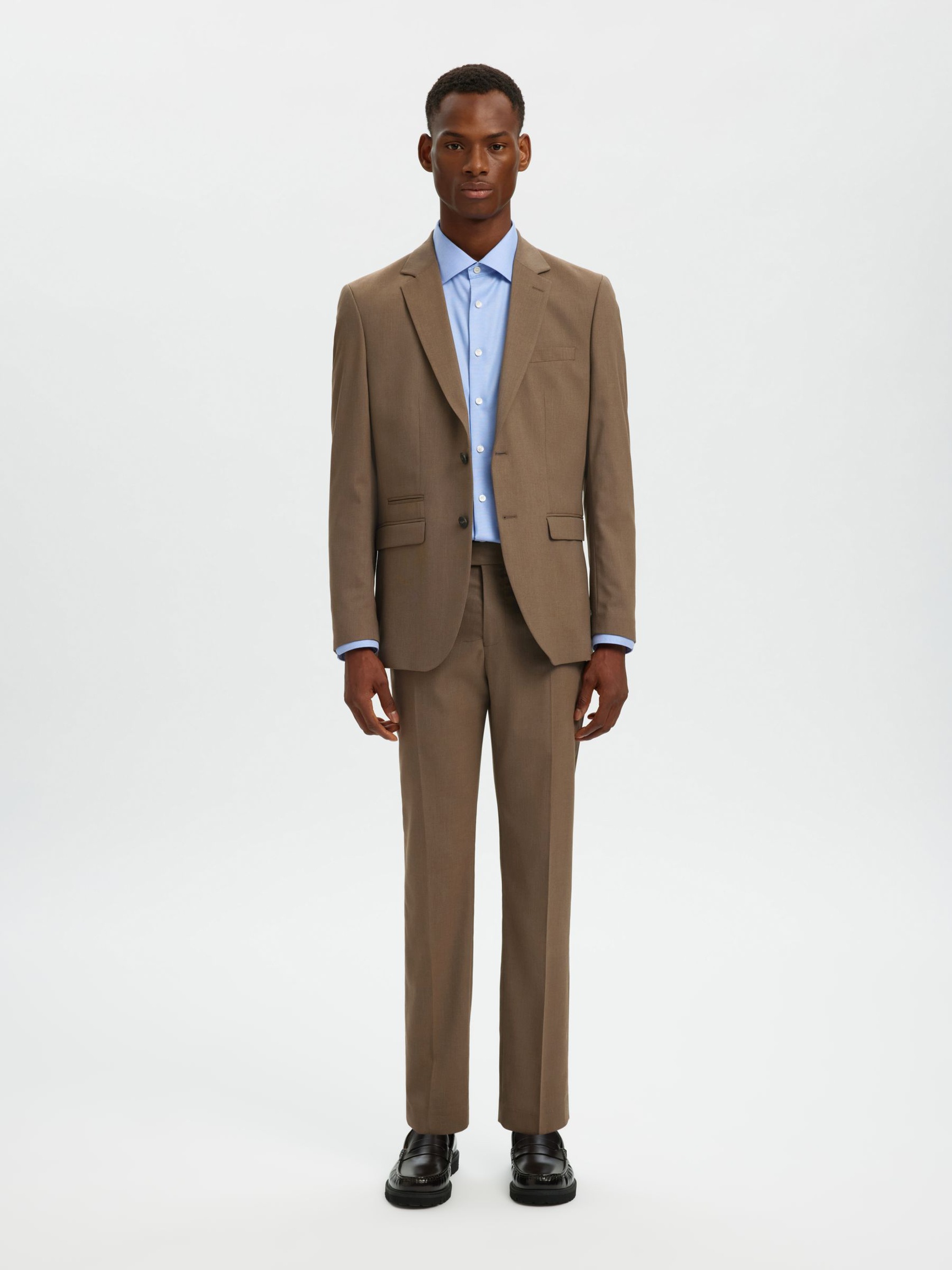 WOVEN WOOL BLEND TROUSERS, Kelp, highres
