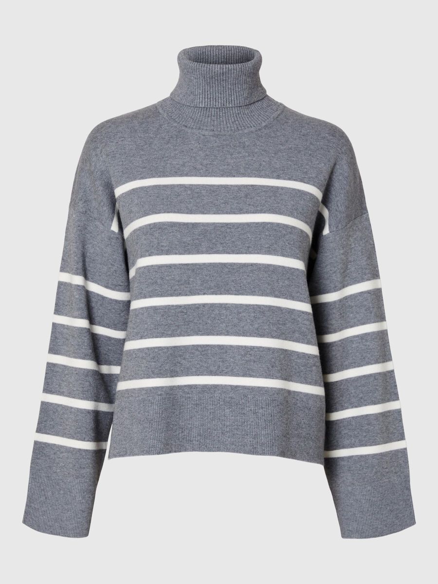 Selected VISKOSEMIX STRICKPULLOVER, Medium Grey Melange, highres - 16094353_MediumGreyMelange_1117368_001.jpg