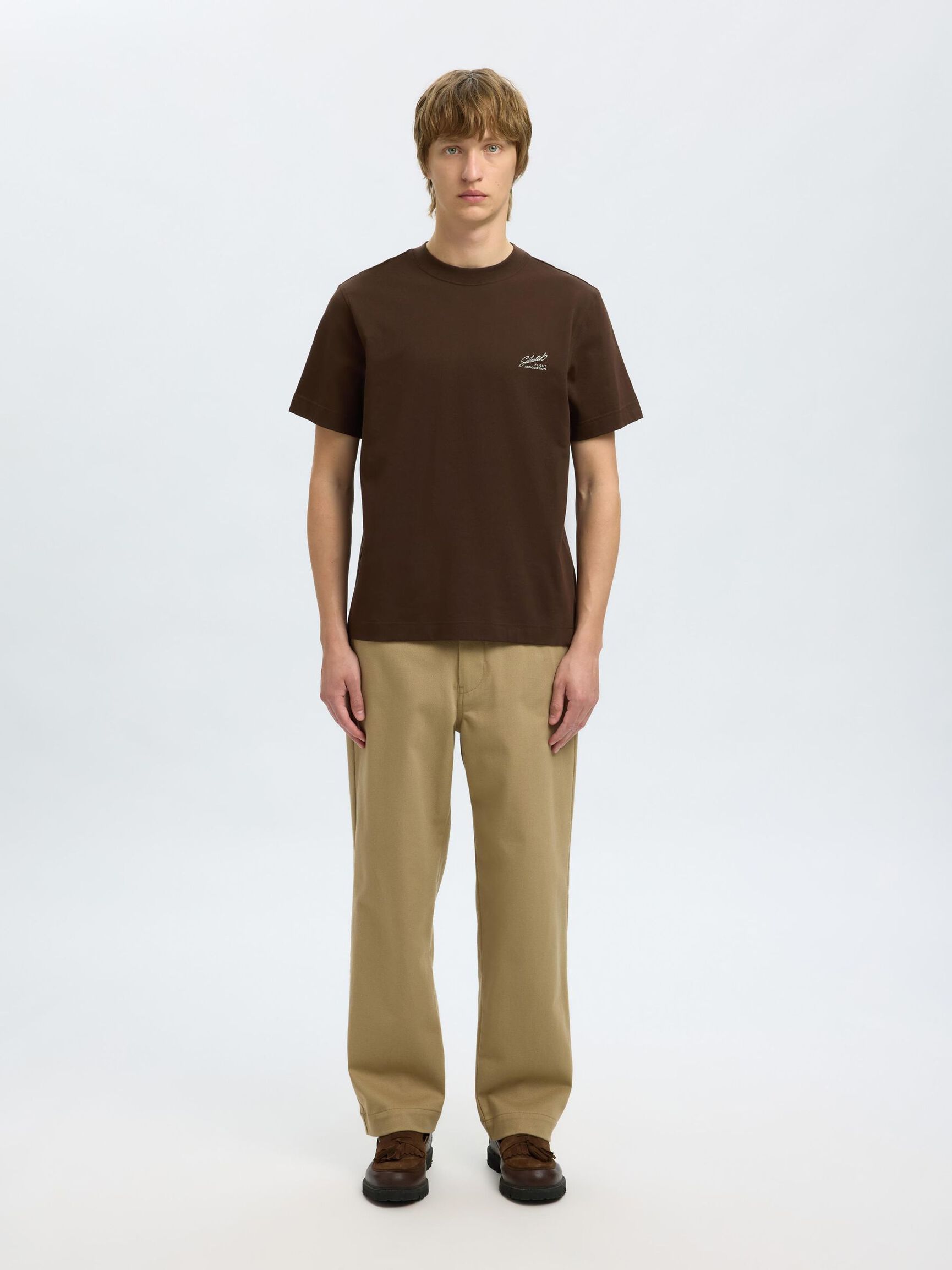REGULAR FIT PRINTED CREWNECK T-SHIRT, Demitasse, highres