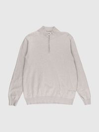 HALF ZIP - JUMPER, Sand, highres