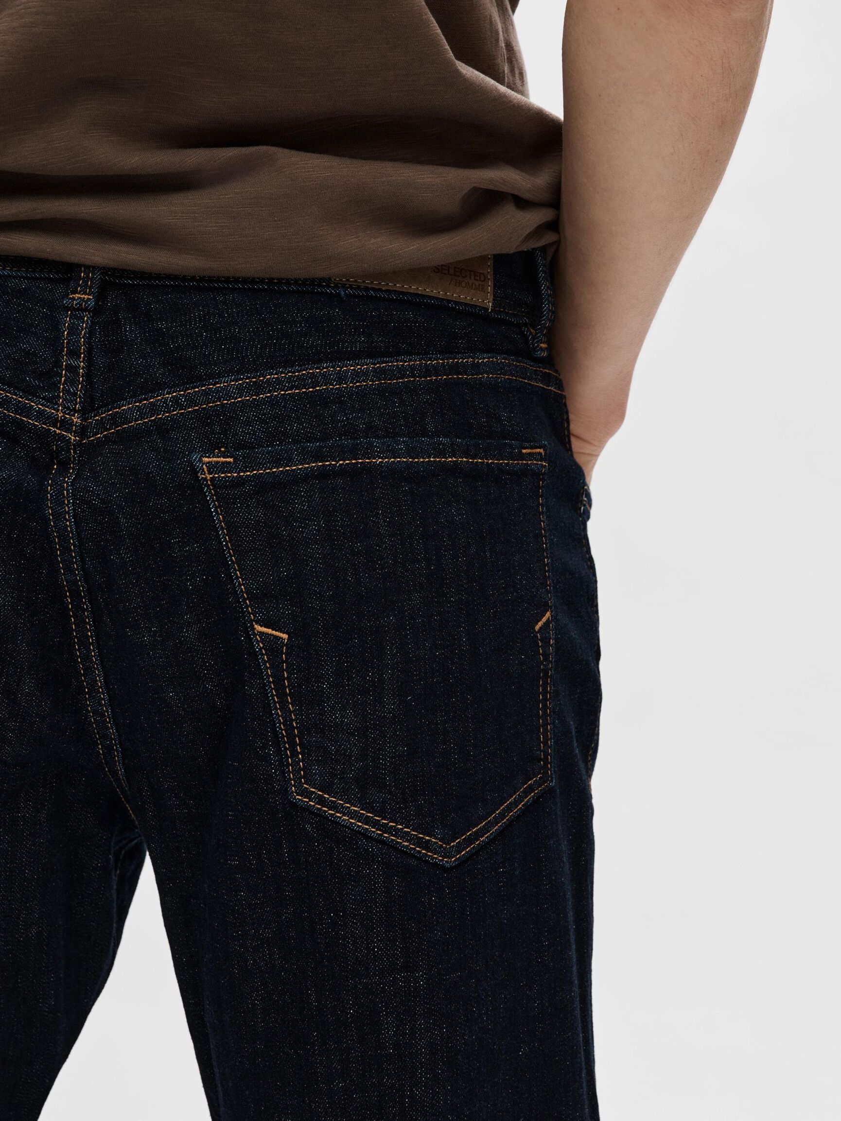 196 STRAIGHT FIT MÖRK TVÄTT JEANS, Blue Denim, highres