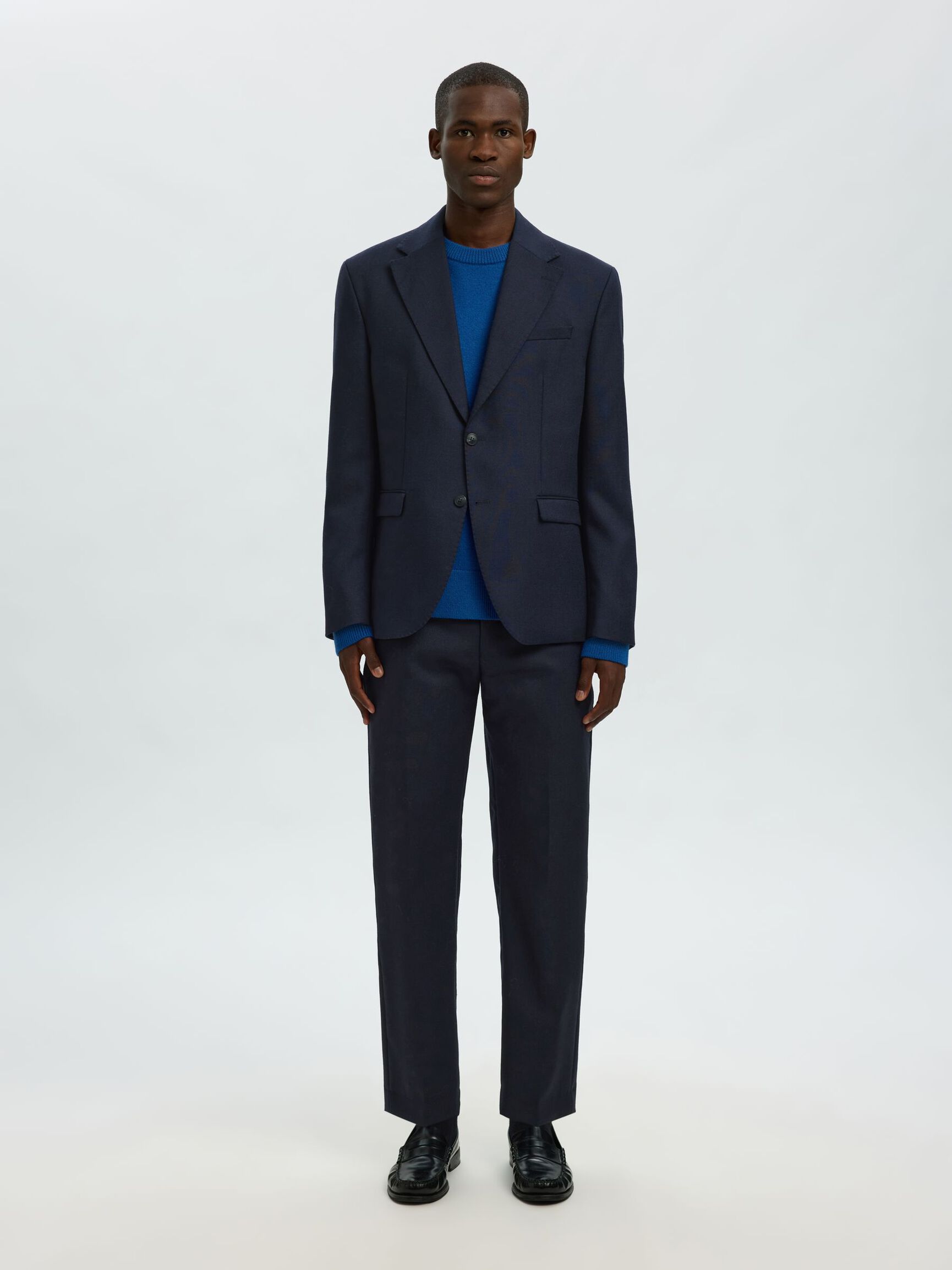 100% WOOL SUIT TROUSERS, Dark Sapphire, highres