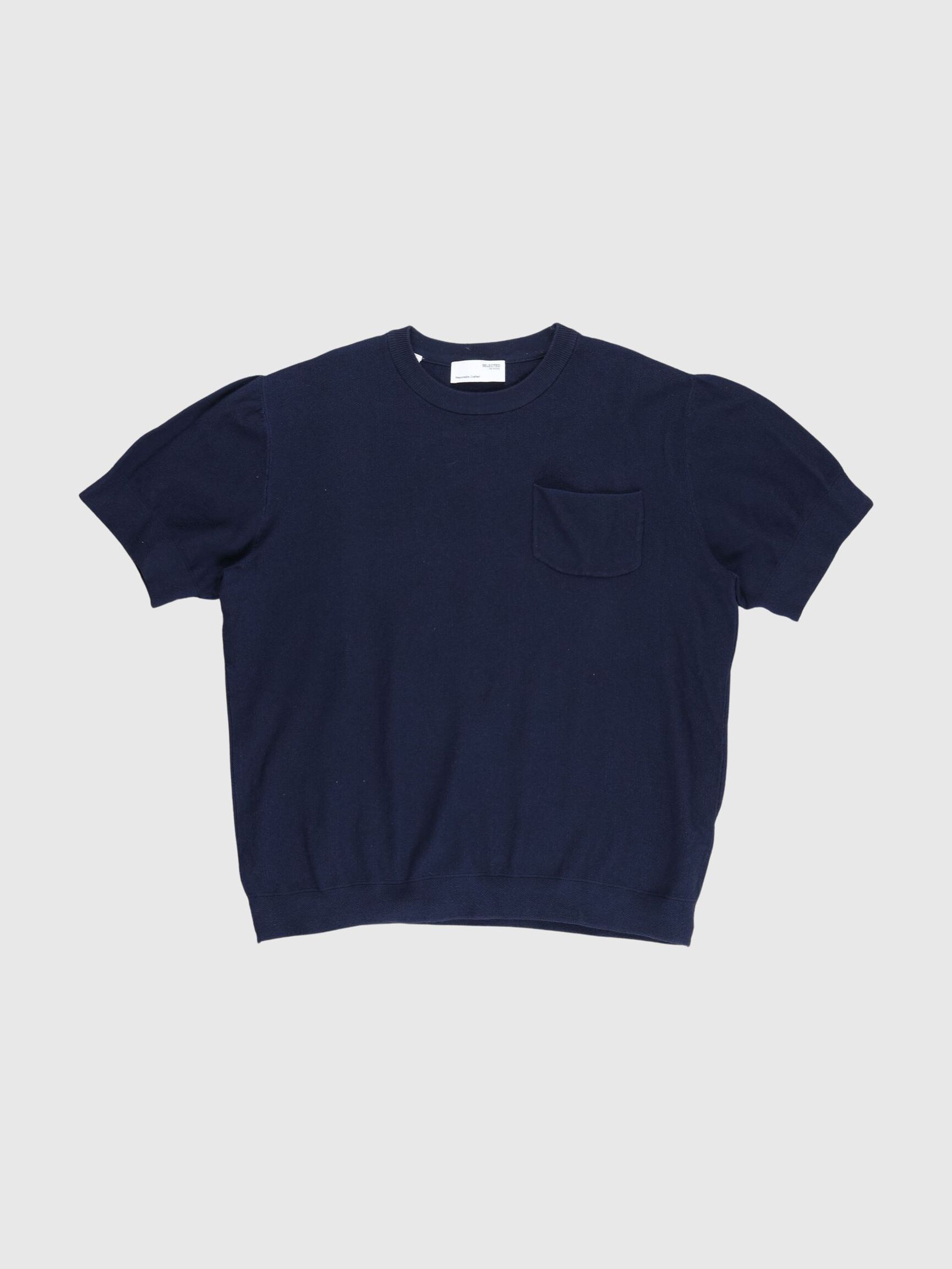 KNITTED SHORT SLEEVED TOP, Sky Captain, highres