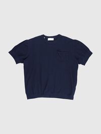 KNITTED SHORT SLEEVED TOP, Sky Captain, highres