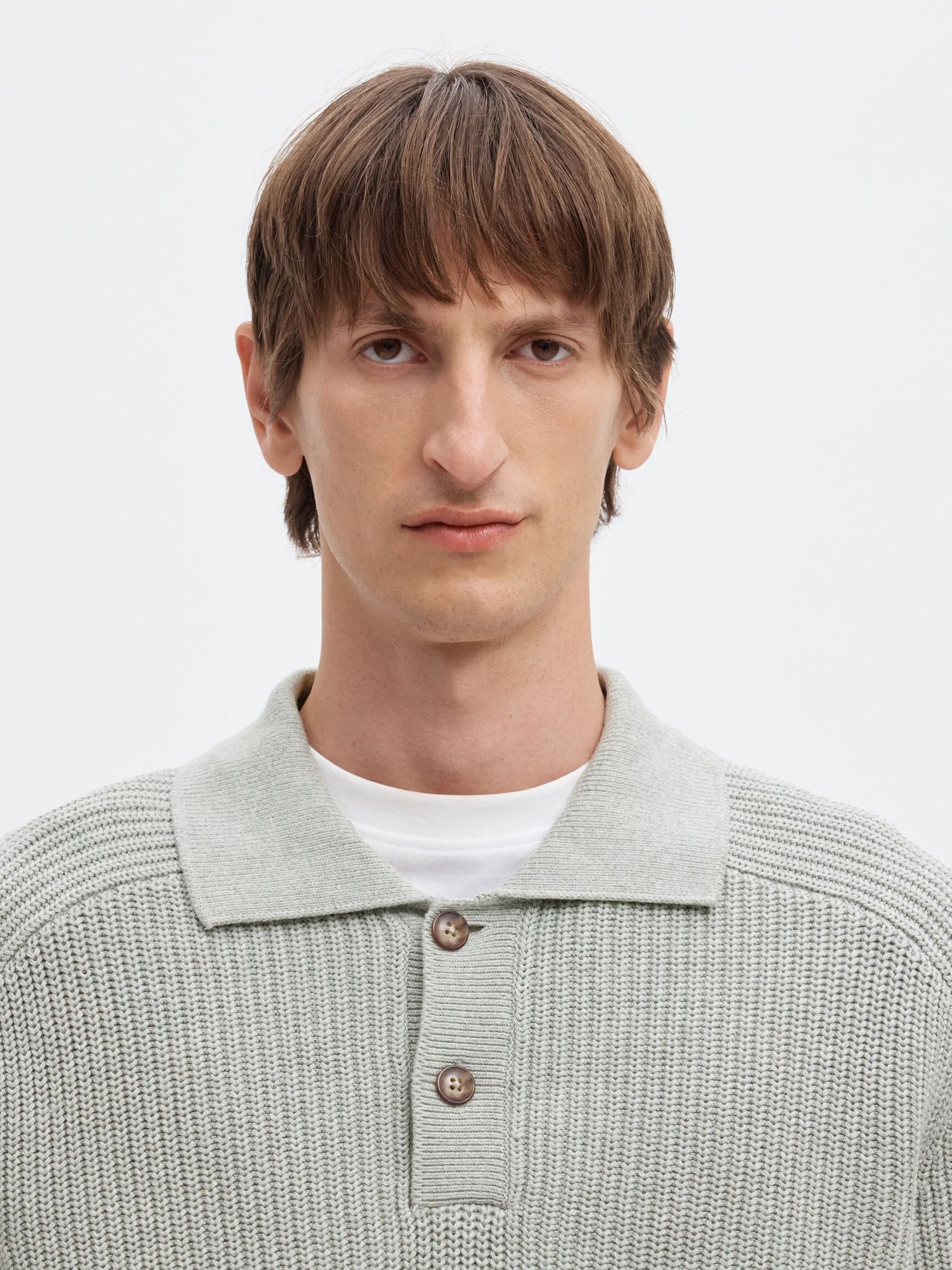 RIBBED PULLOVER, Light Grey Melange, highres