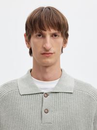 RIBBED PULLOVER, Light Grey Melange, highres