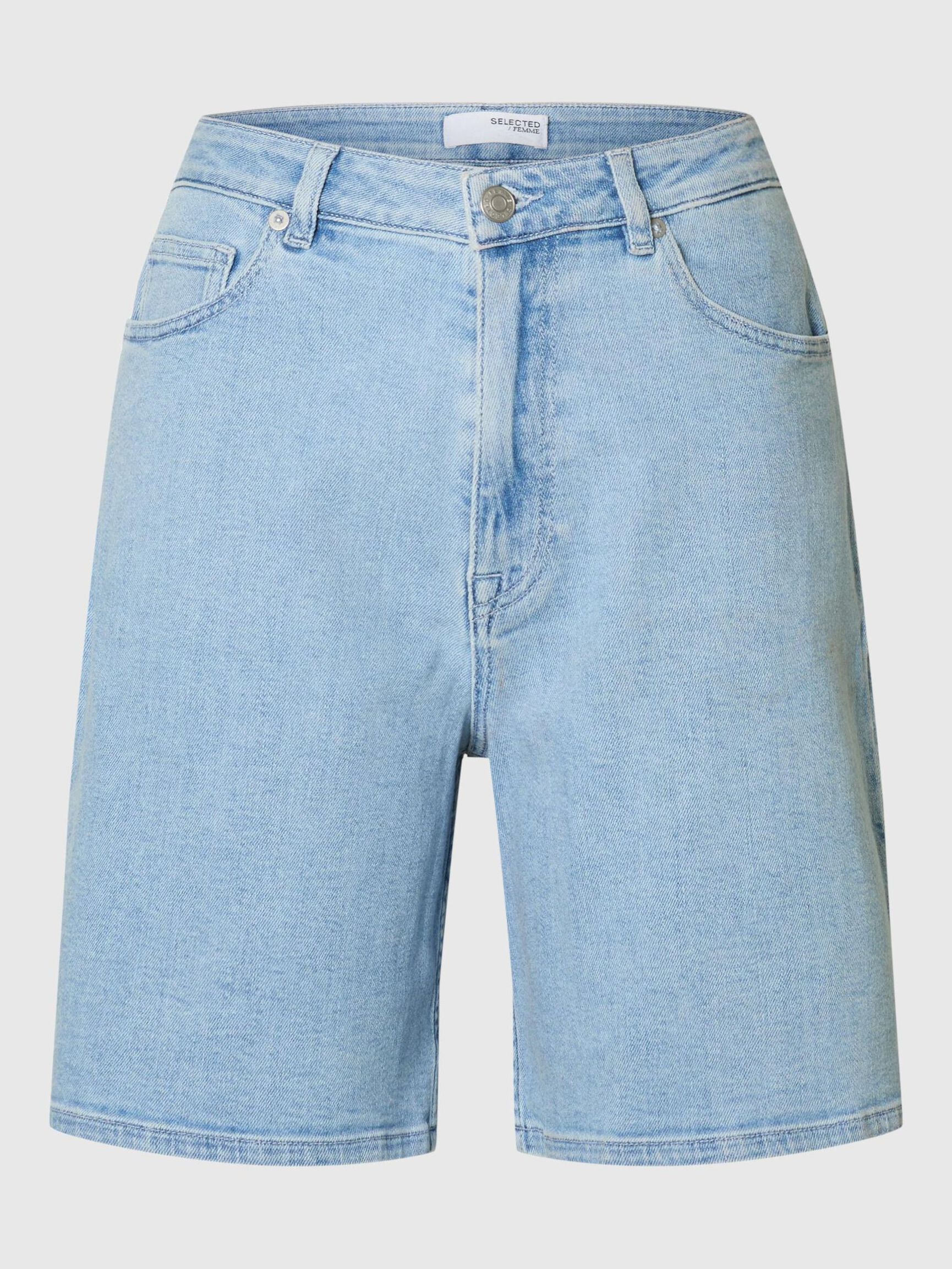 HIGH WAISTED DENIM SHORTS, Light Blue Denim, highres