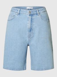HIGH WAISTED DENIM SHORTS, Light Blue Denim, highres