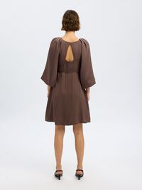 ÖPPEN RYGG KORT KLÄNNING, Chestnut, highres