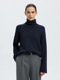 VISKOSEMIX STRICKPULLOVER, Dark Sapphire, highres
