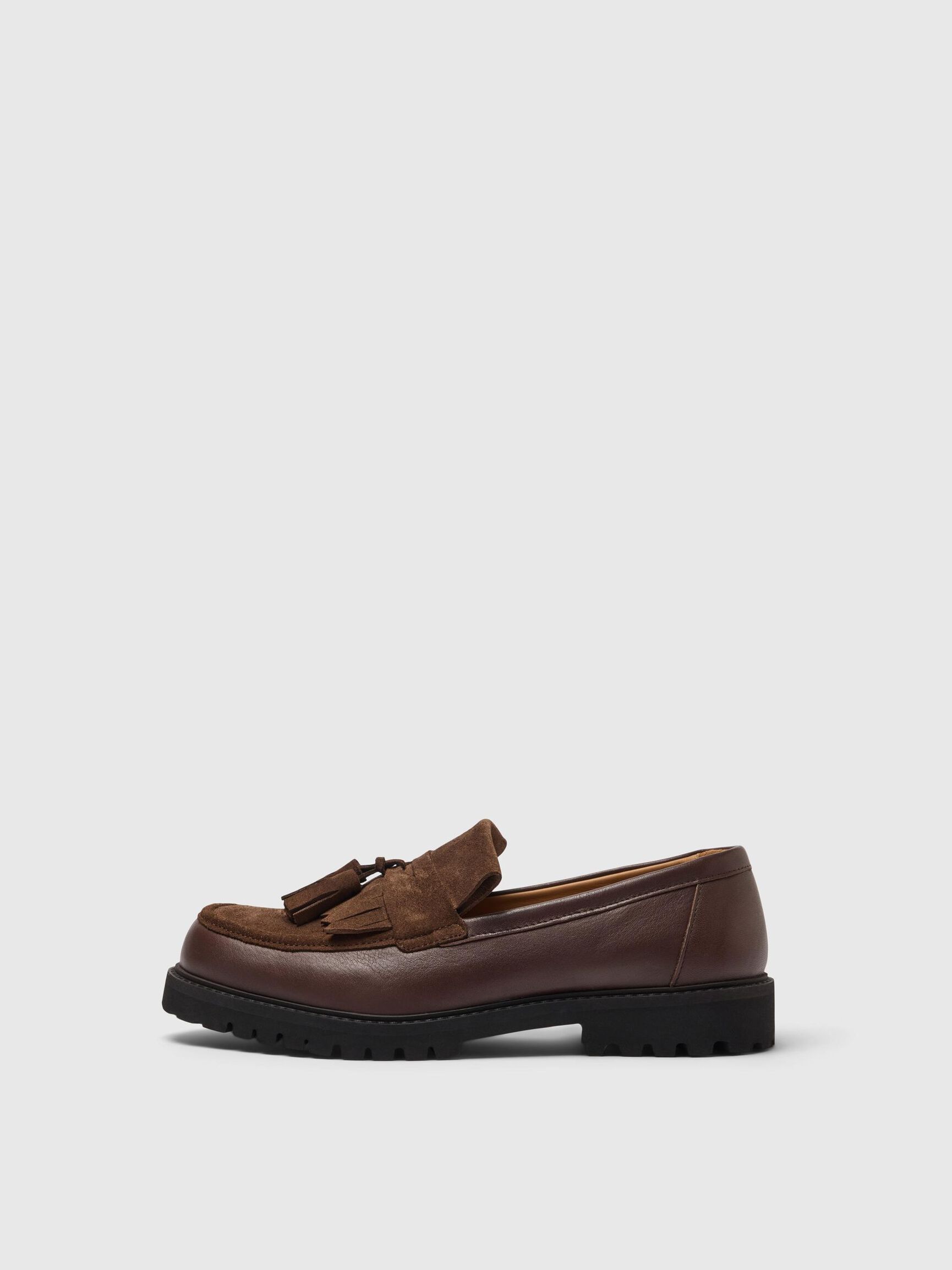 SUEDE LOAFERS, Chocolate Brown, highres
