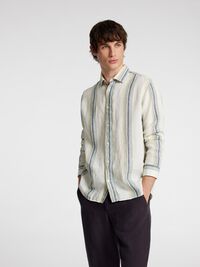 LANGE MOUWEN LINNEN BLOUSE, Egret, highres