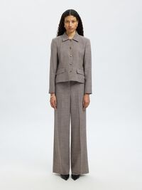 KORT GETAILEERD BLAZER, Dark Sand Melange, highres