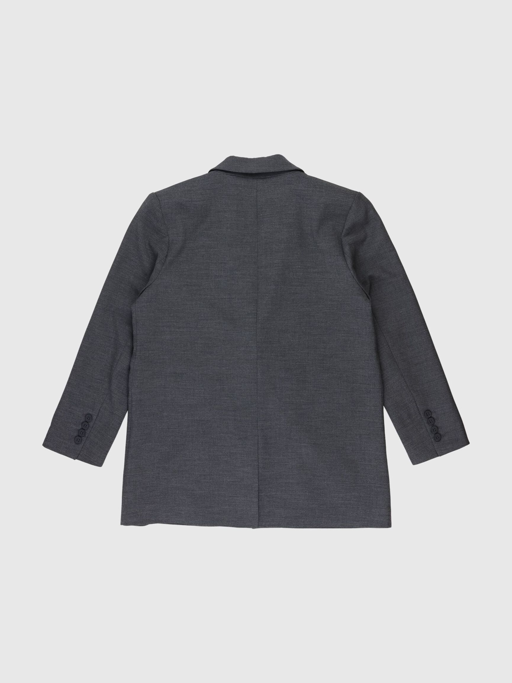 VISCOSE BLEND RELAXED BLAZER, Dark Grey Melange, highres