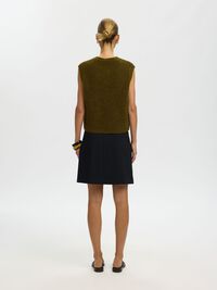 WOOL BLEND  WAISTCOAT, Fir Green, highres