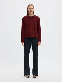 LONG-SLEEVED BOXY T-SHIRT, Tawny Port, highres