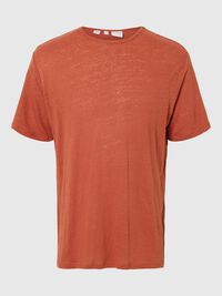 LINNEN T-SHIRT, Etruscan Red, highres