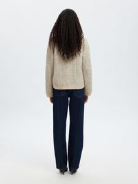 WOOL BLEND KNITTED CARDIGAN, Birch, highres