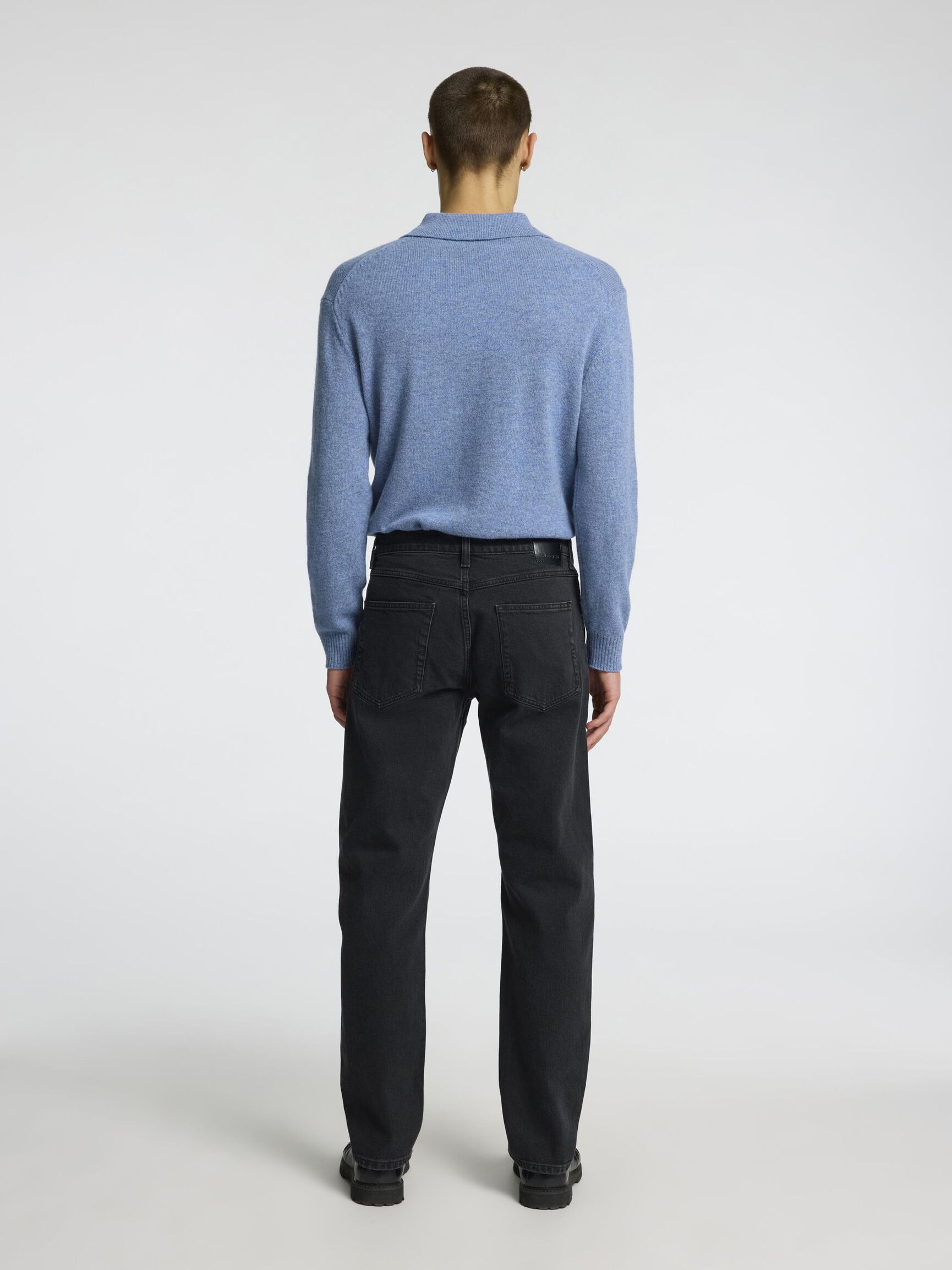 196 STRAIGHT FIT JEANS, Black Denim, highres