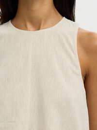 ÆRMELØS TOP I HØRBLANDING, Sandshell, highres