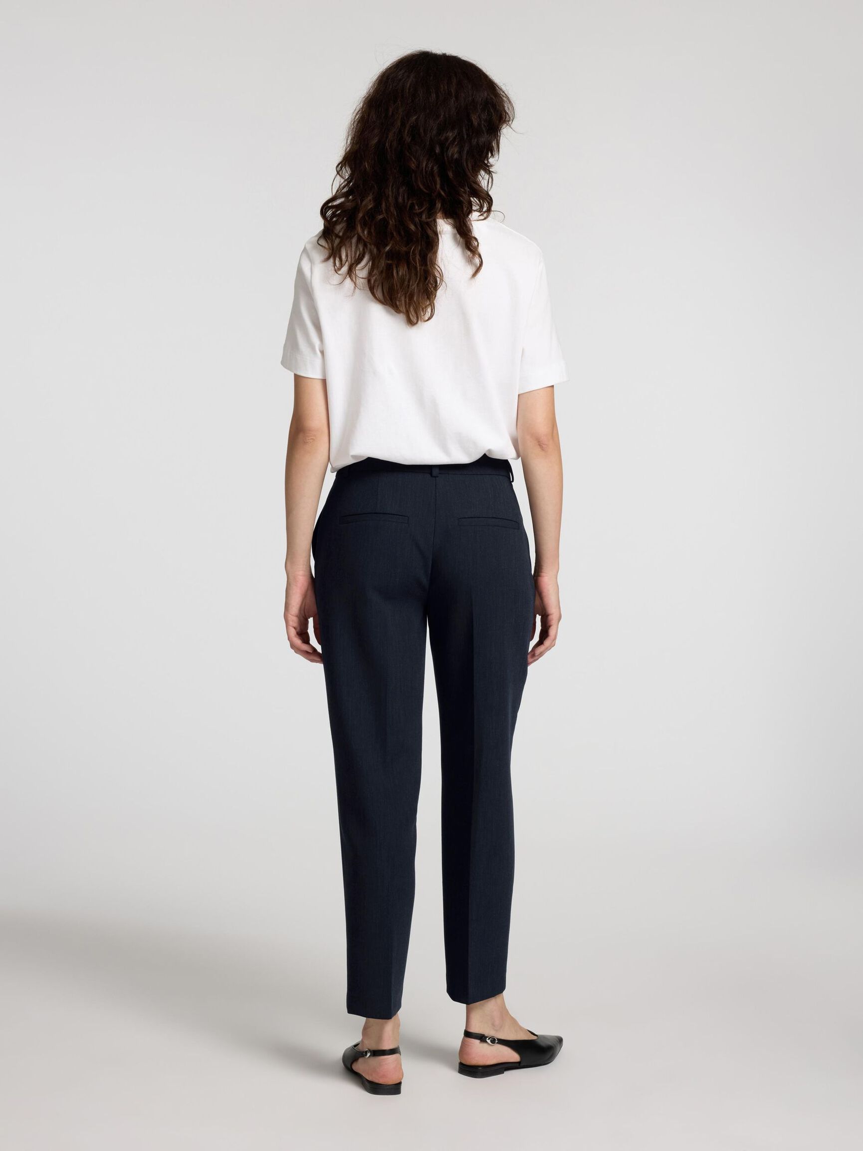 RACCOURCI EN VISCOSE MÉLANGÉE PANTALON À COUPE EFFILÉE, Dark Sapphire, highres