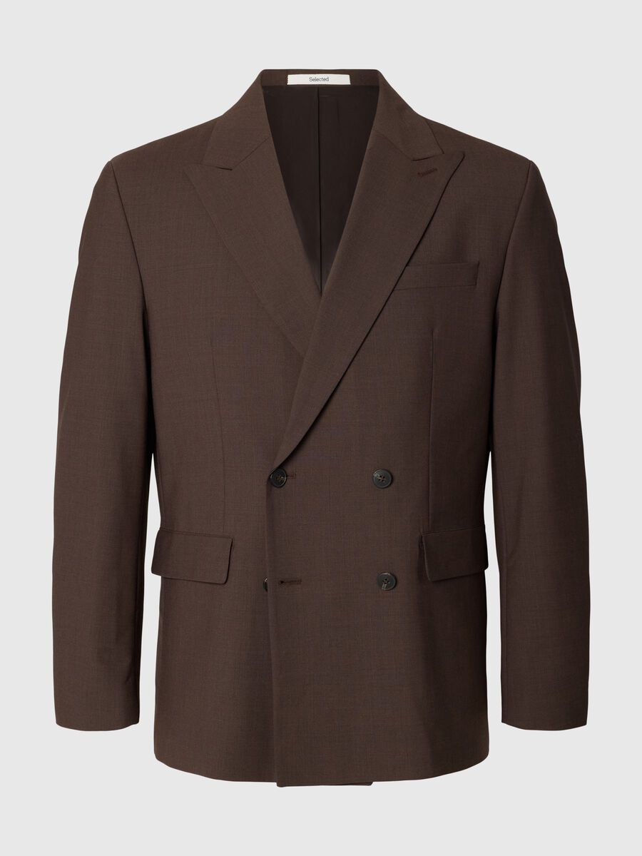 Product tile image - WOOL BLEND DOUBLE-BREASTED BLAZER, Delicioso | 16101286_Delicioso