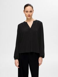 MEZCLA DE VISCOSA BLUSA, Black, highres