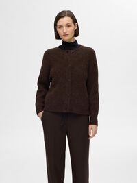 LANGE MOUWEN VEST, Coffee Bean, highres