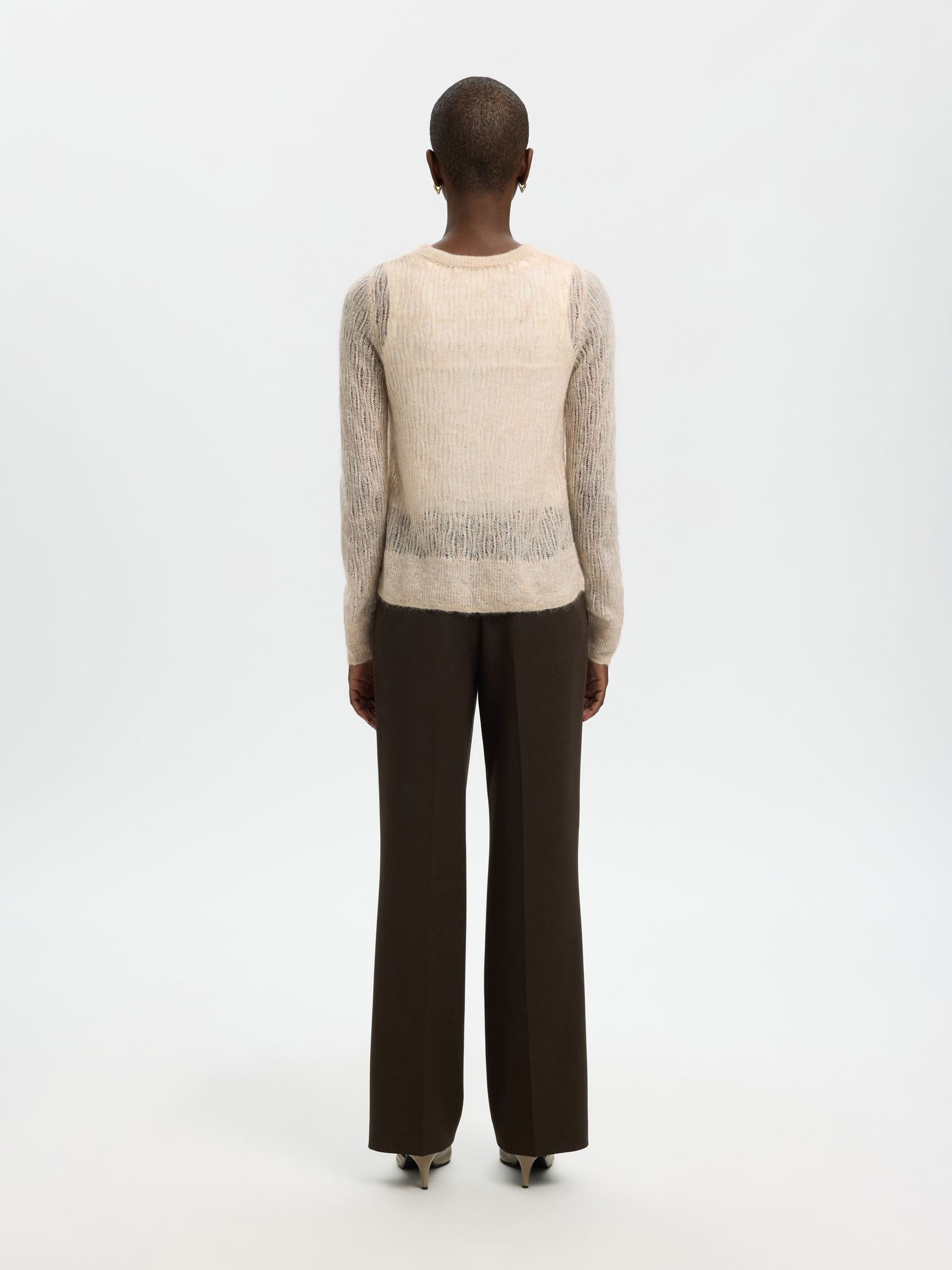 MOHAIR BLEND CARDIGAN, Birch, highres