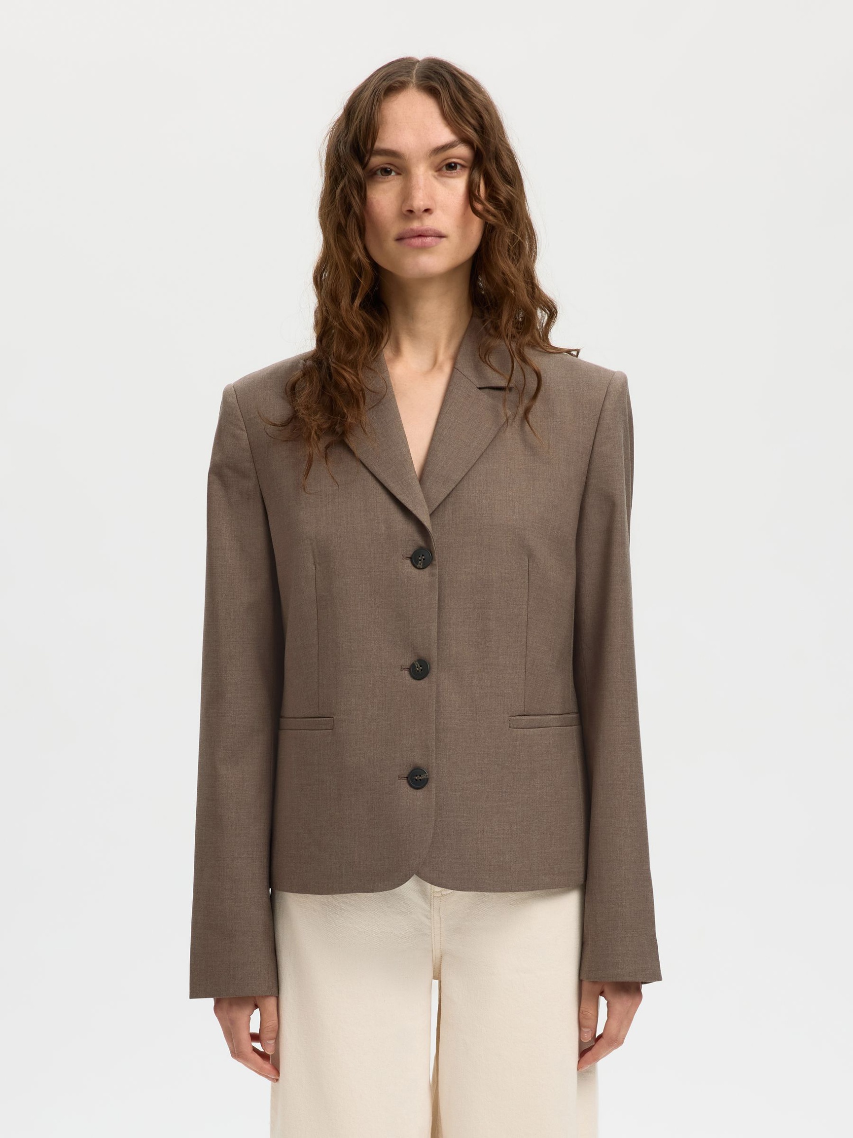VISCOSE BLEND BLAZER, Chocolate Chip, highres